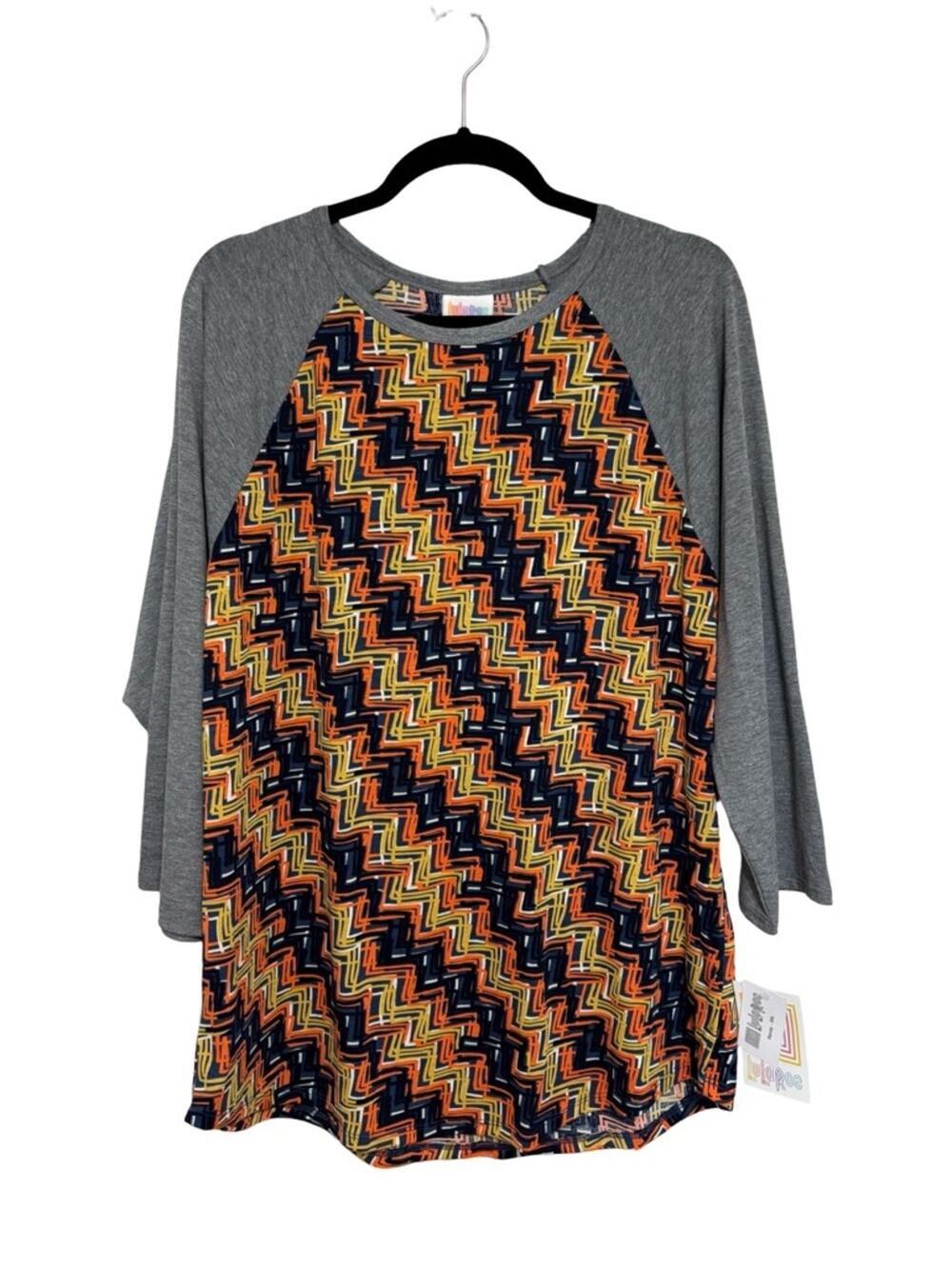 NEW LulaRoe Stretch Jersey Randy Baseball Tee Multicolor - Size 3X